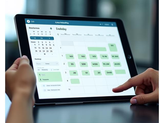 Interface de calendrier de réservation en ligne AquaCleanse affichant des créneaux disponibles
