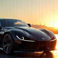 Voiture sous un soleil intense, protégée par un traitement UV