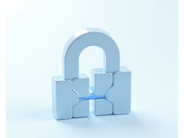 Illustration abstraite de propriété intellectuelle: un cadenas numérique et des documents protégés