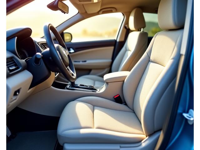 Intérieur de voiture impeccable après un nettoyage AquaCleanse, sièges tissu comme neufs