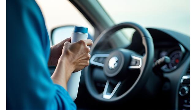 Brumisation désinfectante dans l'habitacle d'une voiture
