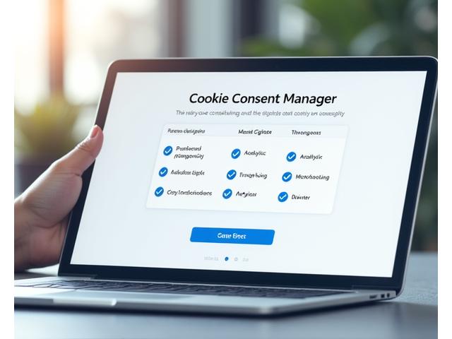 Interface de gestion des préférences de cookies sur un écran d'ordinateur