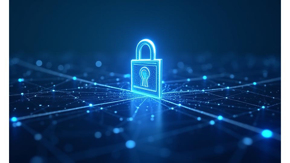 Icône de protection de la vie privée avec un cadenas et des engrenages numériques
