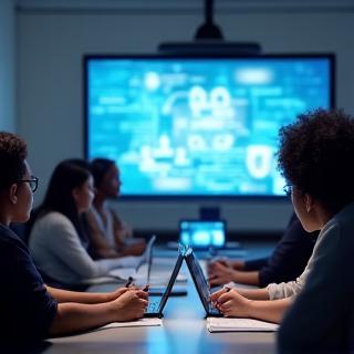 Icône de personnes en formation, symbolisant les procédures internes