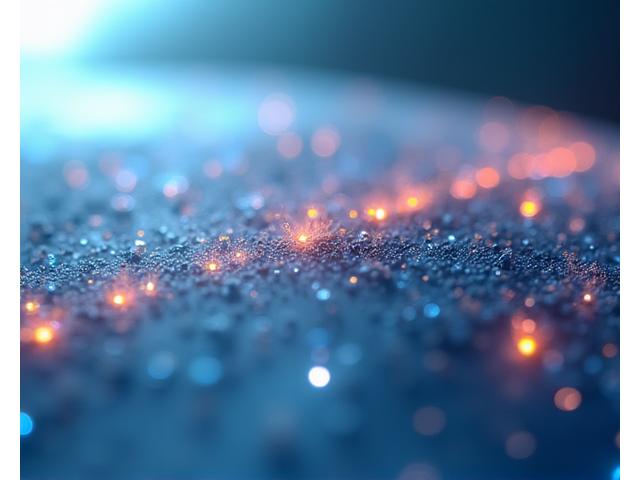 Vue microscopique de la couche de protection céramique sur une carrosserie, des molécules brillantes se liant à la surface de la peinture.