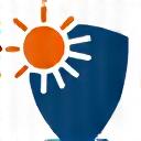 Icône de bouclier avec un soleil, symbolisant la protection UV.