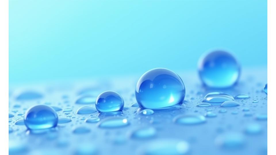 Illustration microscopique d'une surface vitrée, montrant des molécules nano-structurées repoussant des gouttelettes d'eau parfaitement sphériques, symbolisant l'effet hydrophobe du traitement.